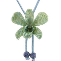 Joyful Sky Natural Orchid and Lapis Long Necklace