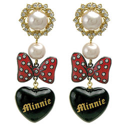 Minnie Mouse Polkadotted Bow Earrings