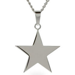 Engraved Stainless Steel Star Pendant