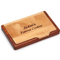 Personalized Wood Business Card Holder
