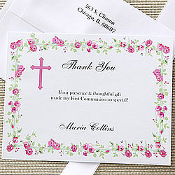 Floral Blessing Custom Printed Thank You Cards