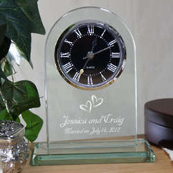 Engraved Glass Wedding Clock