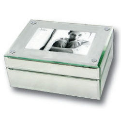 Celine Mirrored Jewelry Box with Picture Frame