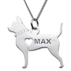 Sterling Silver Chihuahua Silhouette Necklace
