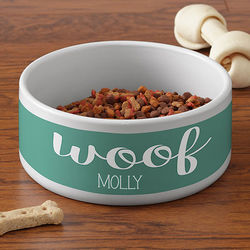 Woof and Meow Personalized Large Pet Bowl
