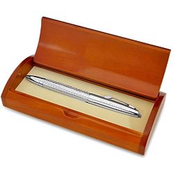 Diamond Cut Ballpoint Pen in Personalized Rosewood Box