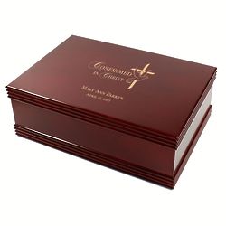 Personalized Confirmed in Christ Rosewood Memory Box