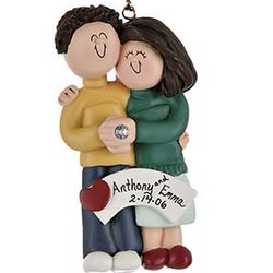 Engaged Couple Personalized Christmas Ornament