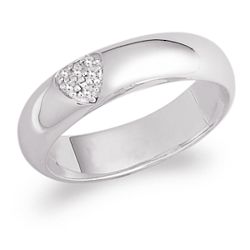 Sterling Silver Pave Cubic Zirconia Heart Ring