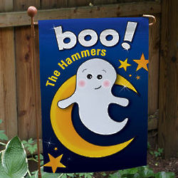 Personalized Friendly Ghost Halloween Garden Flag