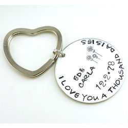 A Thousand Daisies Personalized Hand Stamped Keychain