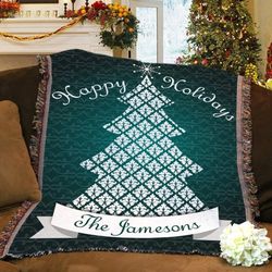 Personalized Christmas Tree Blanket