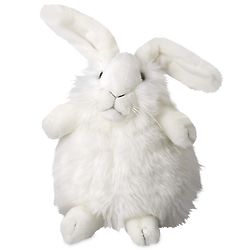 Large Plush Puffball Bunny White Stuffed Animal