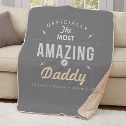 Personalized Most Amazing Sherpa Throw Blanket