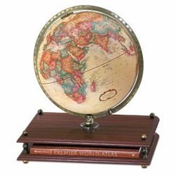Premier Desk Globe with Atlas
