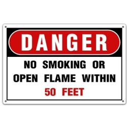 Custom Danger No Smoking Warning Sign