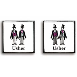 Usher Contemporary Wedding Cuff Links
