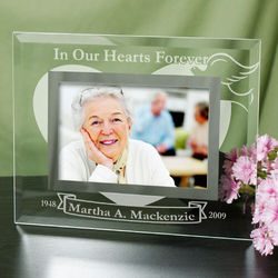 Personalized In Our Hearts Forever Glass Picture Frame