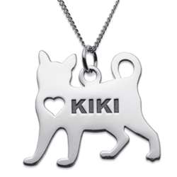 Sterling Silver Standing Cat Silhouette Necklace