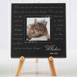Paw Prints On Our Heart Custom Photo Memorial Table-Top Art
