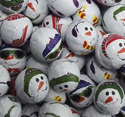 Snowman Sno-Fun Chocolate Balls - 1LB Bag