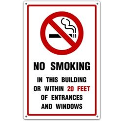 Custom No Smoking Warning Sign
