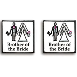 Brother of the Bride Contemporary Wedding Cuff Links