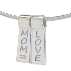Mom Equals Love Double Slide Necklace