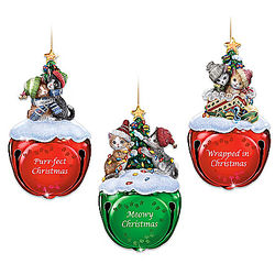 Holiday Kitten Jingle Bells Ornament Collection