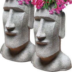2 Easter Island Head Planters