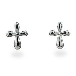 Petite Sterling Silver Cross Earrings
