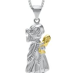 Precious Moments Mother and Baby Pendant with Diamond Accent