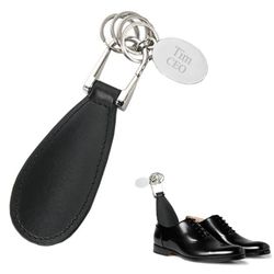 Executive Leather Shoe Horn Keychain