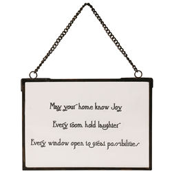 May Your Home Know Joy Glass Plaque