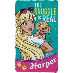 Barbie with Puppy The Snuggle Is Real Fuzzy Blanket