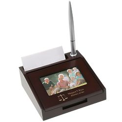 Scales of Justice Personalized Card Holder with Pen & Photo Frame