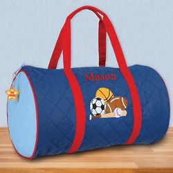 Personalized Quilted Sports Duffle Bag