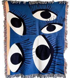 Old Blue Eyes Woven Throw Blanket