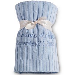 Blue Knit Baby Blanket