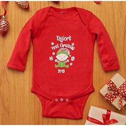 Personalized Baby's First Christmas Bodysuit