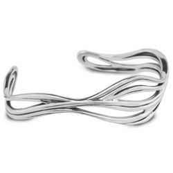 Shimmer Sterling Silver Wave Cuff Bracelet