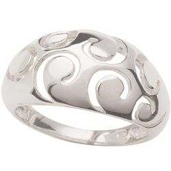 Sterling Silver Scroll Dome Ring