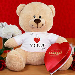 I Heart You Teddy Bear with Chocolates