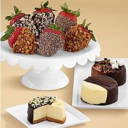 Dipped Cheesecake Trio and Half Dozen Premium Strawberries