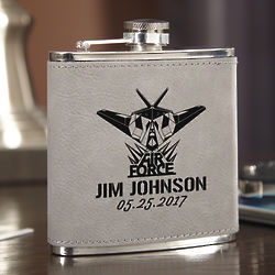 Personalized Air Force Glory Hip Flask in Slate Gray