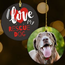 Custom Photo Rescue Dog Ornament