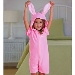 Girl's Personalized Short-Sleeve Bunny Romper