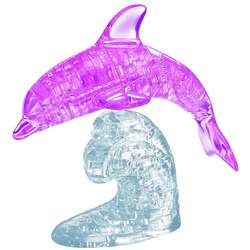3D Crystal Dolphin Puzzle in Pink