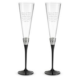 With Love Noir Toasting Champagne Flutes