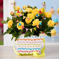 Bright Birthday Blooms Yellow Rose Bouquet